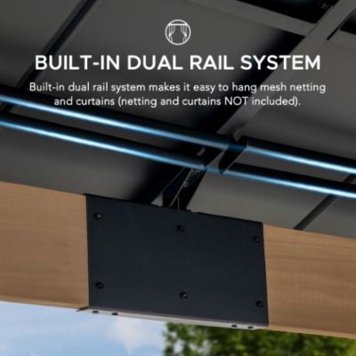 Image showing 8 th Sunjoy Outdoor 132.09 in. x 154.92 Hardtop Wooden Gazebo