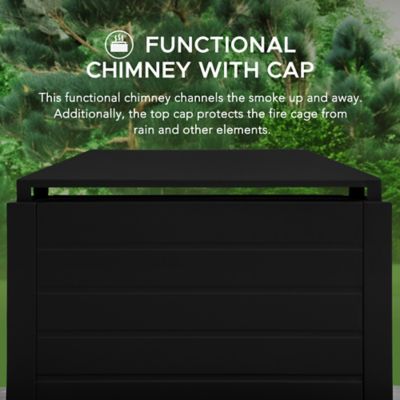 Image showing  Outdoor Wood-Burning Steel Fireplace, Black