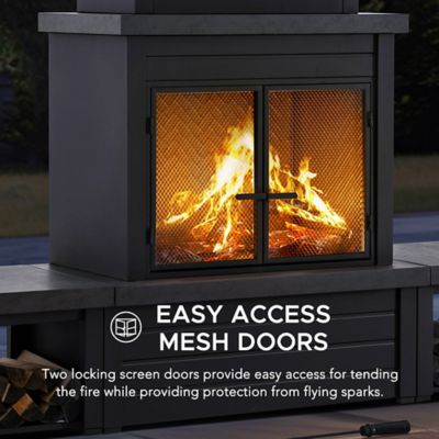 Image showing 5 th Sunjoy Outdoor Wood-Burning Steel Fireplace, Black