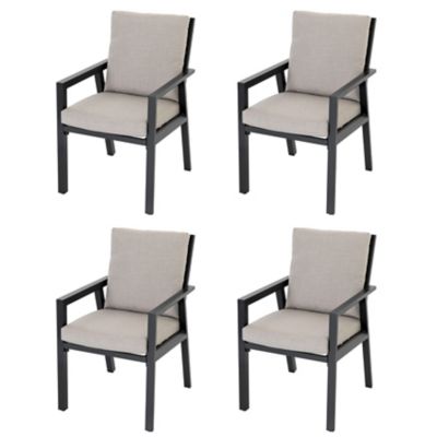 Image showing  4 pc. Aluminum Dining Chairs with Cushions