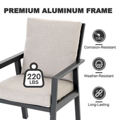 Image showing  4 pc. Aluminum Dining Chairs with Cushions