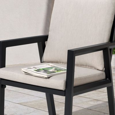 Image showing 9 th Patio Time 4 pc. Aluminum Dining Chairs with Cushions