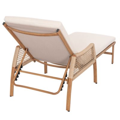 Image showing  Rattan Chaise Lounge Chair with 6-Position Adjustable Backrest