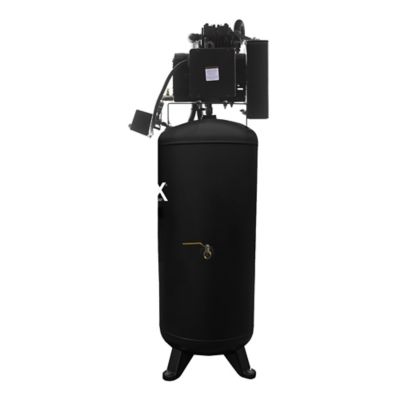 Image showing  5 hp 60 gal. 1-Stage Silent Air Industrial Vertical Air Compressor, 1-Ph, HI FLO, 18.5CFM at 100PSI, Auto Drain