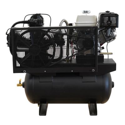 Image showing  13 hp 30 gal. 2-Stage Truck Mount Stationary Air Compressor, Honda, Gas Driven, 3 Cycle, 33CFM at 100PSI