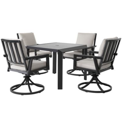 Image showing  5 pc. Swivel Dining Set with Gray Cushions