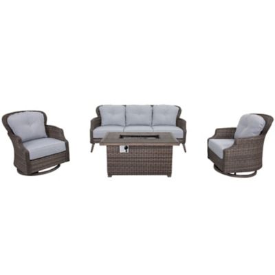 Image showing  4 pc. Propane Fire Pit Set, Grey