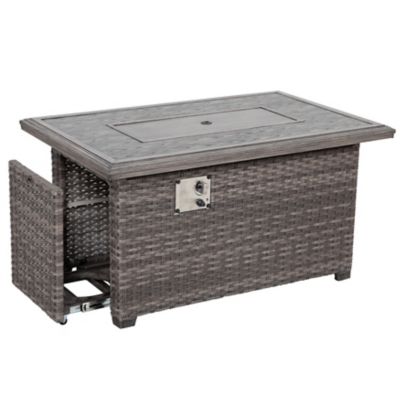 Image showing 9 th Patio Time 4 pc. Propane Fire Pit Set, Grey