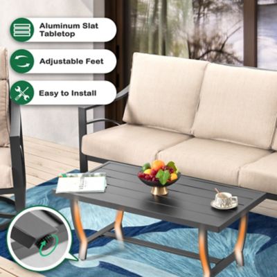 Image showing  4 pc. Sofa Set with Cushions, Black/Beige