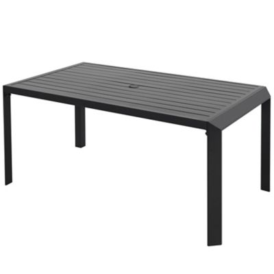 Image showing  63 in. Rectangle Aluminum Dining Table, Black