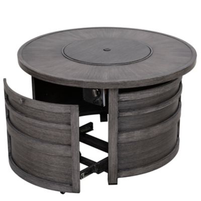 Image showing  40 in. Propane Round Aluminum Outdoor Fire Pit Table