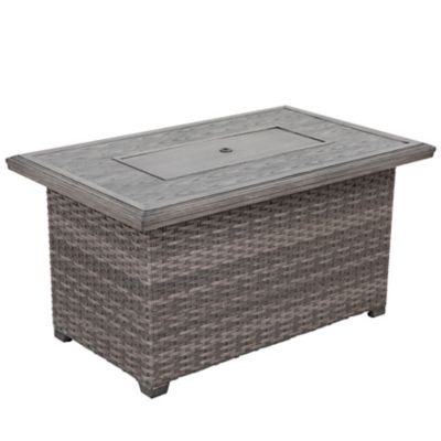 Image showing  46 in. Propane Outdoor Aluminum Rattan Fire Pit Table