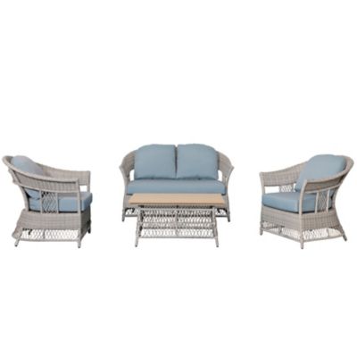 Image showing  4 pc. Outdoor Wicker Sofa Set