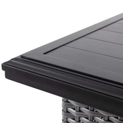 Image showing 5 th Patio Time 46.5 in. x 29.1 in. Propane Outdoor Aluminum Rattan Fire Pit Table with a Side Door