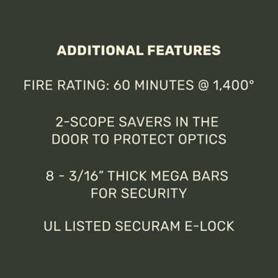 Image showing 5 th Field & Stream 40 Long Gun 33 cu. ft. Electronic Gun Safe, 58 x 36 x 24in., Black Diamond