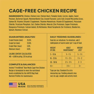 Image showing 8 th Instinct Freeze Dried Raw Meals Grain Free Cage Free Chicken Recipe Dog Food