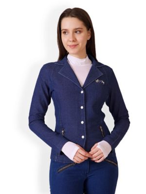 Equine Couture Women's Denim and Diamonds Stretch Show Coat