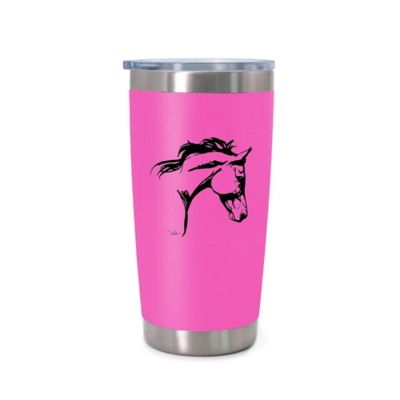 AWST Int'l 20 oz Stainless Steel Wine Tumbler with Slide Top, Lila Horse Head