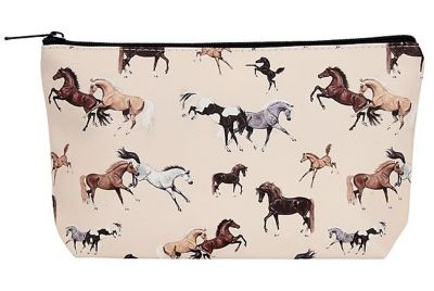 AWST Int'l Lila Horses All Over Medium Cosmetic Pouch