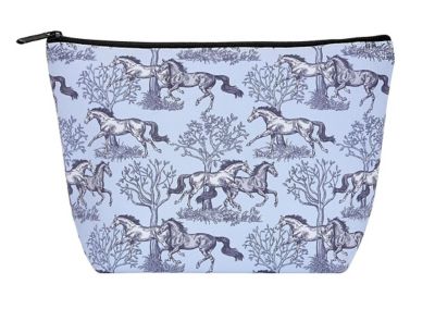 AWST Int'l Lila Blue Toile Large Cosmetic Pouch