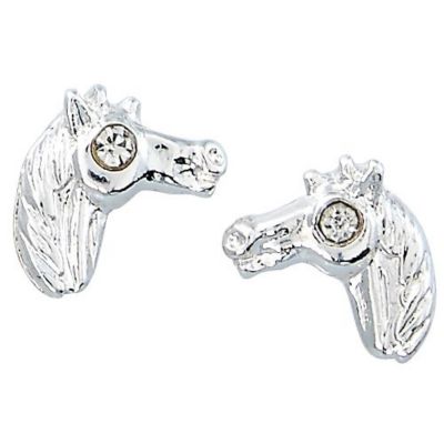 AWST Int'l Horse Head Earrings with Purple Cowboy Hat Gift Box