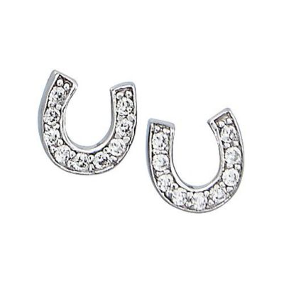 AWST Int'l Sterling Silver Mini Horseshoe Earrings