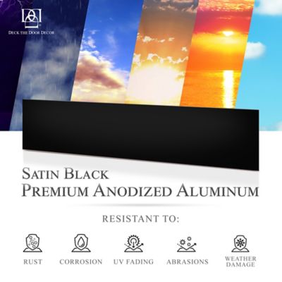 Image showing  28 in. x 6 in. Black Door Kick Plate, Anodized Aluminum, Adhesive Mount