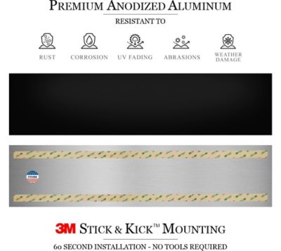 Image showing  30 in. x 6 in. Black Door Kick Plate, Anodized Aluminum, Adhesive Mount