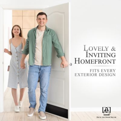 Image showing 5 th Deck the Door Decor 30 in. x 6 in. Black Door Kick Plate, Anodized Aluminum, Adhesive Mount