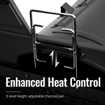 Image showing 6 th Royal Gourmet 2-Burner Propane Gas and Charcoal Combination Grill with Offset Smoker, Black, With Side Burner