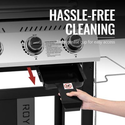 Image showing 6 th Royal Gourmet 4-Burner Premium Propane Gas Grill with Side Shelves, Black