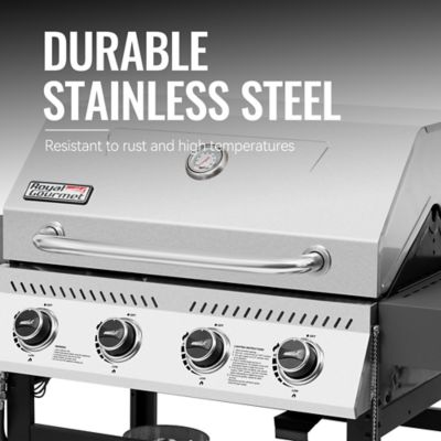 Image showing 7 th Royal Gourmet 4-Burner Premium Propane Gas Grill with Side Shelves, Black