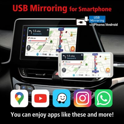 Image showing 5 th JVC 6.8 in. In-Dash Unit, Double/Single-DIN Short Chassis Digital Receiver with WSVGA Touch Screen, Android/Apple CarPlay