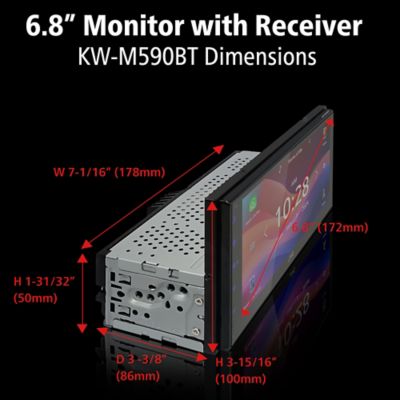 Image showing 8 th JVC 6.8 in. In-Dash Unit, Double/Single-DIN Short Chassis Digital Receiver with WSVGA Touch Screen, Android/Apple CarPlay