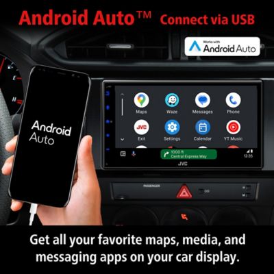 Image showing  6.8 in. In-Dash Unit, Double/Single-DIN Digital Receiver with WSVGA Touch Screen, Android/Apple CarPlay, SiriusXM Ready