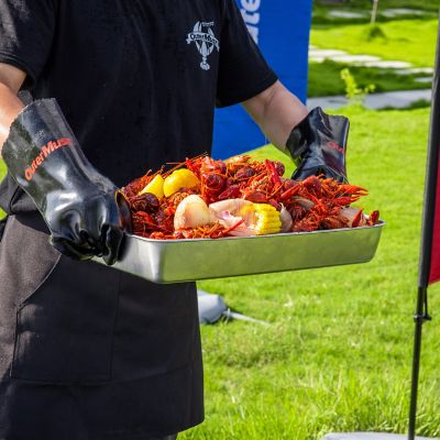 Image showing 6 th OuterMust 80 qt. Crawfish Boiler Crab Boil Pot and Burner Seafood Boil Pot and Burner with 10 PSI Regulator for Cooking