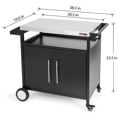 Image showing  Grill Table Outdoor Kitchen Cabinet, Moveable Outdoor Prep Table & Bar for Storage