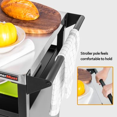 Image showing  Grill Table Outdoor Kitchen Cabinet, Moveable Outdoor Prep Table & Bar for Storage