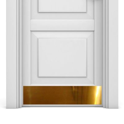 Deck the Door Decor 28 in. x 6 in. Brass Door Kick Plate, Anodized Aluminum, Adhesive Mount