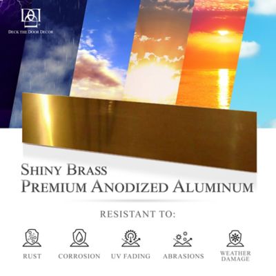 Image showing  30 in. x 6 in. Brass Door Kick Plate, Anodized Aluminum, Adhesive Mount