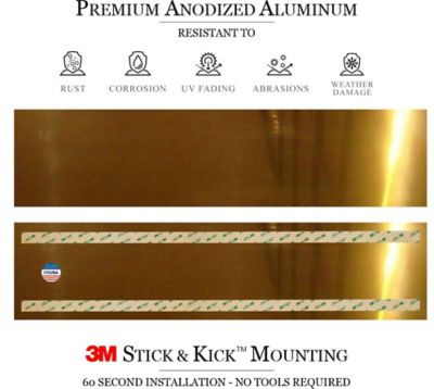 Image showing  34 in. x 6 in. Brass Door Kick Plate, Anodized Aluminum, Adhesive Mount