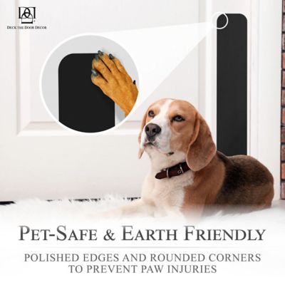 Image showing  22 in. x 4 in. Black Dog Scratch Door Protection Plate, Adhesive Mount