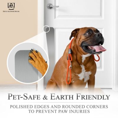 Image showing  30 in. x 4 in. Nickel Dog Scratch Door Protection Plate, Adhesive Mount