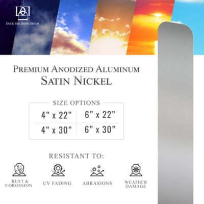 Image showing  30 in. x 4 in. Nickel Dog Scratch Door Protection Plate, Adhesive Mount