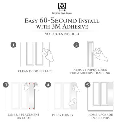 Image showing 5 th Deck the Door Decor Dog Scratch Door Protection Plate - Adhesive Mount, NIC-DSP-ADH-630