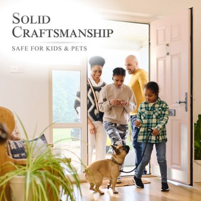 Image showing 6 th Deck the Door Decor Dog Scratch Door Protection Plate - Adhesive Mount, NIC-DSP-ADH-630