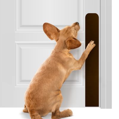 Image showing  30 in. x 6 in. Oil Rubber Bronze Dog Scratch Door Protection Plate, Adhesive Mount
