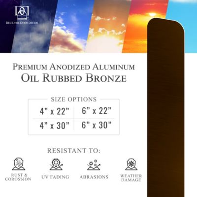 Image showing  30 in. x 6 in. Oil Rubber Bronze Dog Scratch Door Protection Plate, Adhesive Mount