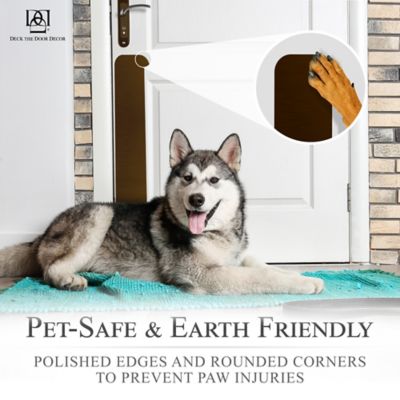 Image showing  30 in. x 6 in. Oil Rubber Bronze Dog Scratch Door Protection Plate, Adhesive Mount