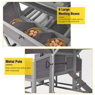 Image showing  118 in. Large Outdoor Chicken Coop for 8-10 Chickens with Run